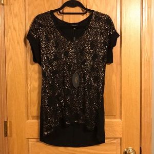 Cupio sequin hi-low short sleeve tee